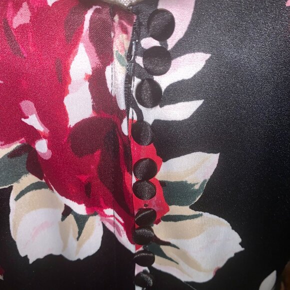 White House Black Market Floral Belted Fit N Flare Dress Size 6 - Picture 6 of 7